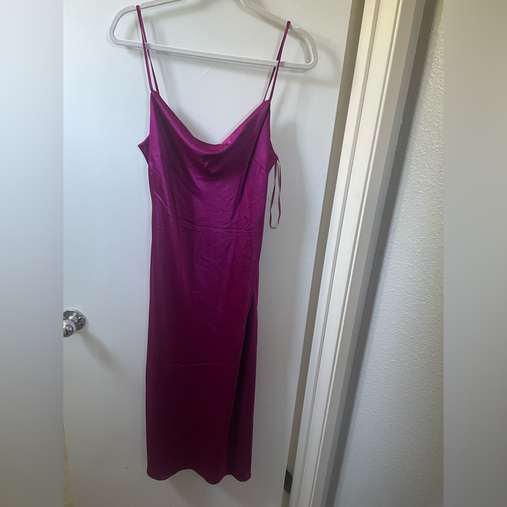 Express Fuchsia Satin Dress